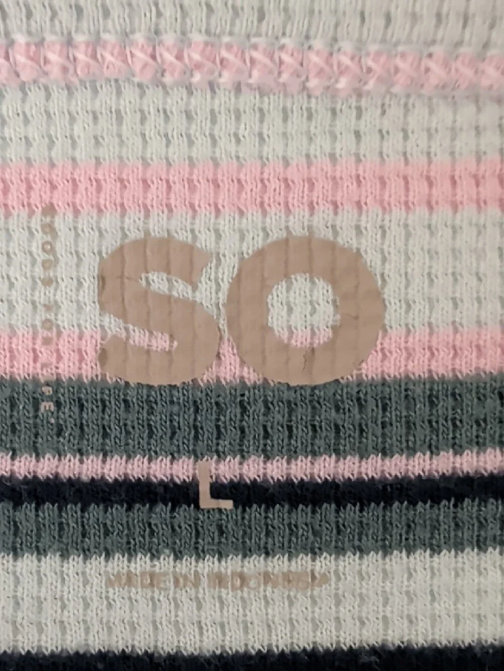SO Striped V-Neck Cropped Tank Top - Mint, Pink & Navy